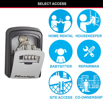 Master Lock Key Safe, 5401EURD, Wall Mounted, Medium, Strong Aluminium Weather Resistant Construction - Mounting Hardware Included
