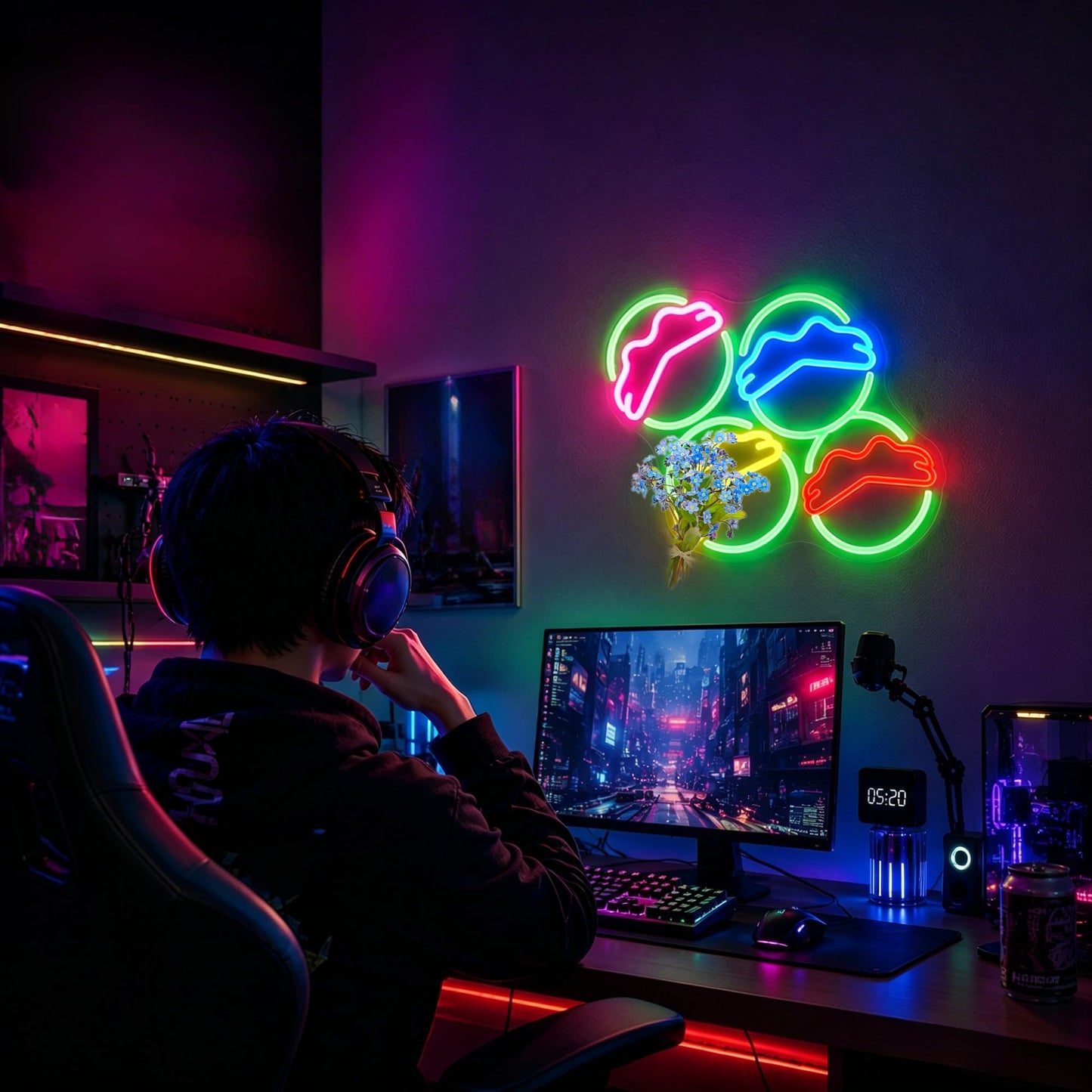 Bkuupau Neon Sign, Neon Signs for Wall Decor - Dimmable LED Light Signs Home Decor for Bedroom, Man Cave, Gaming Room, Party, Club, Bar Decoration - Christmas Halloween Easter Gift