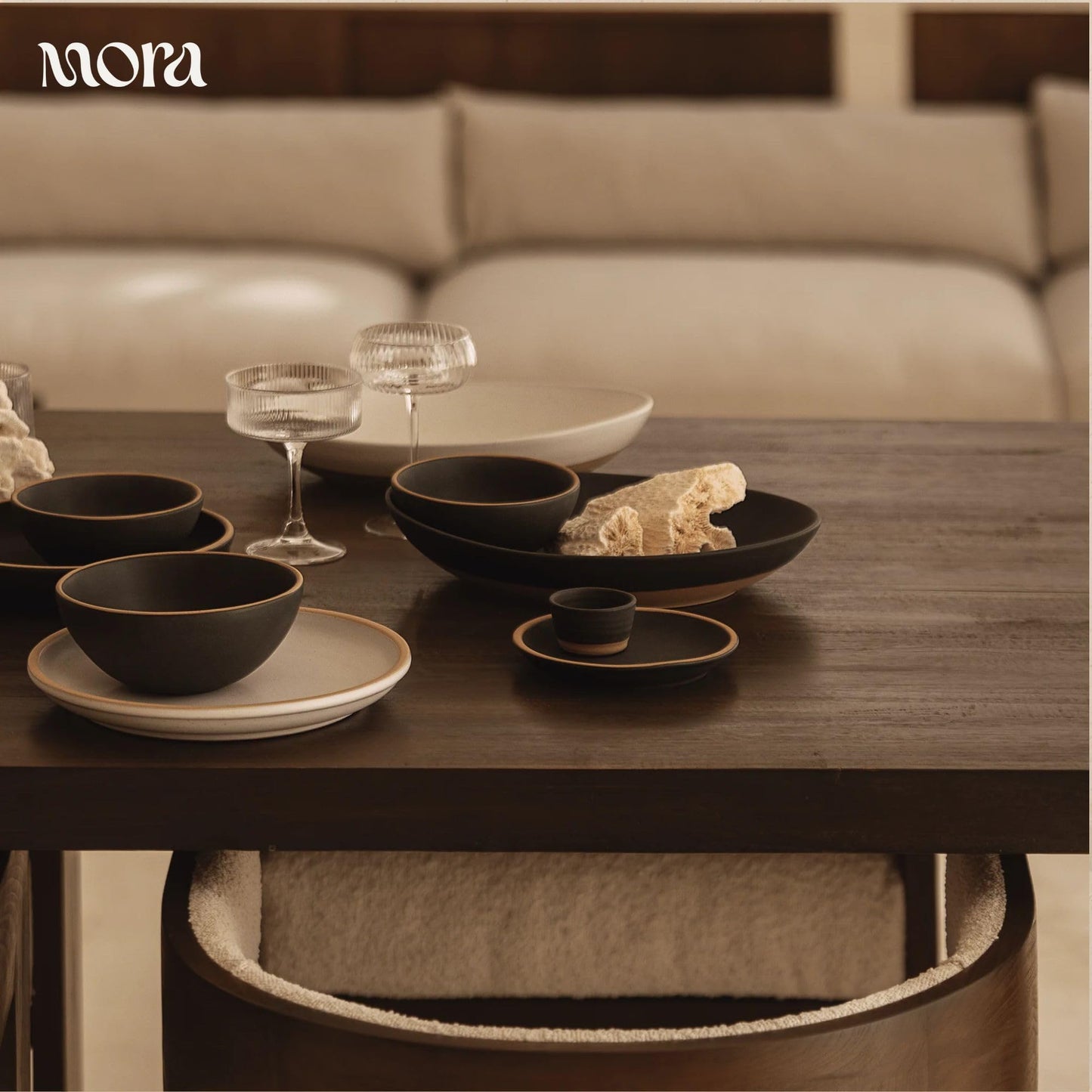 Mora Nano Ramekins Set of 4, 2oz Ceramic Pottery Sauce Cups - Microwave, Oven and Dishwasher Safe - Liquorice