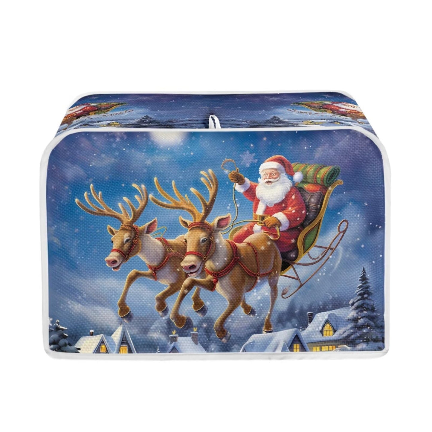 ASQVTIFE Christmas Santa Claus Toaster Cover 4 Slice for Kitchen Toaster Christmas Ornament Small Appliance Dust Cover Toaster Oven Covers for Kitchen Counter Bread Machine Oven Dust Covers