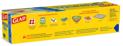 Glad Press'N Seal Plastic Food Wrap, 100 Square Foot Roll, Pack of 3, (Package May Vary)