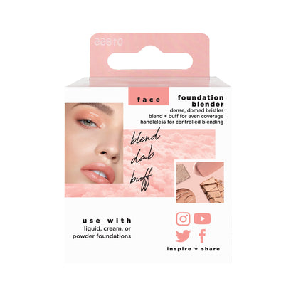 Real Techniques Foundation Makeup Blender, Kabuki Brush For Face or Body Makeup, Works With Liquid or Cream Foundation, No Handle, Blend & Buff Makeup, Dense Synthetic Bristles, 1 Count