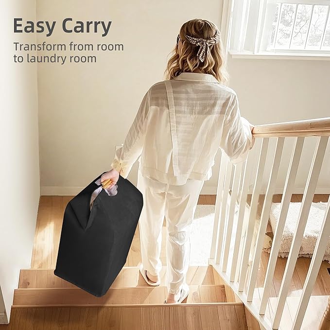 STORAGE MANIAC 2-Pack Large Laundry Hamper, 80L Collapsible Laundry Basket