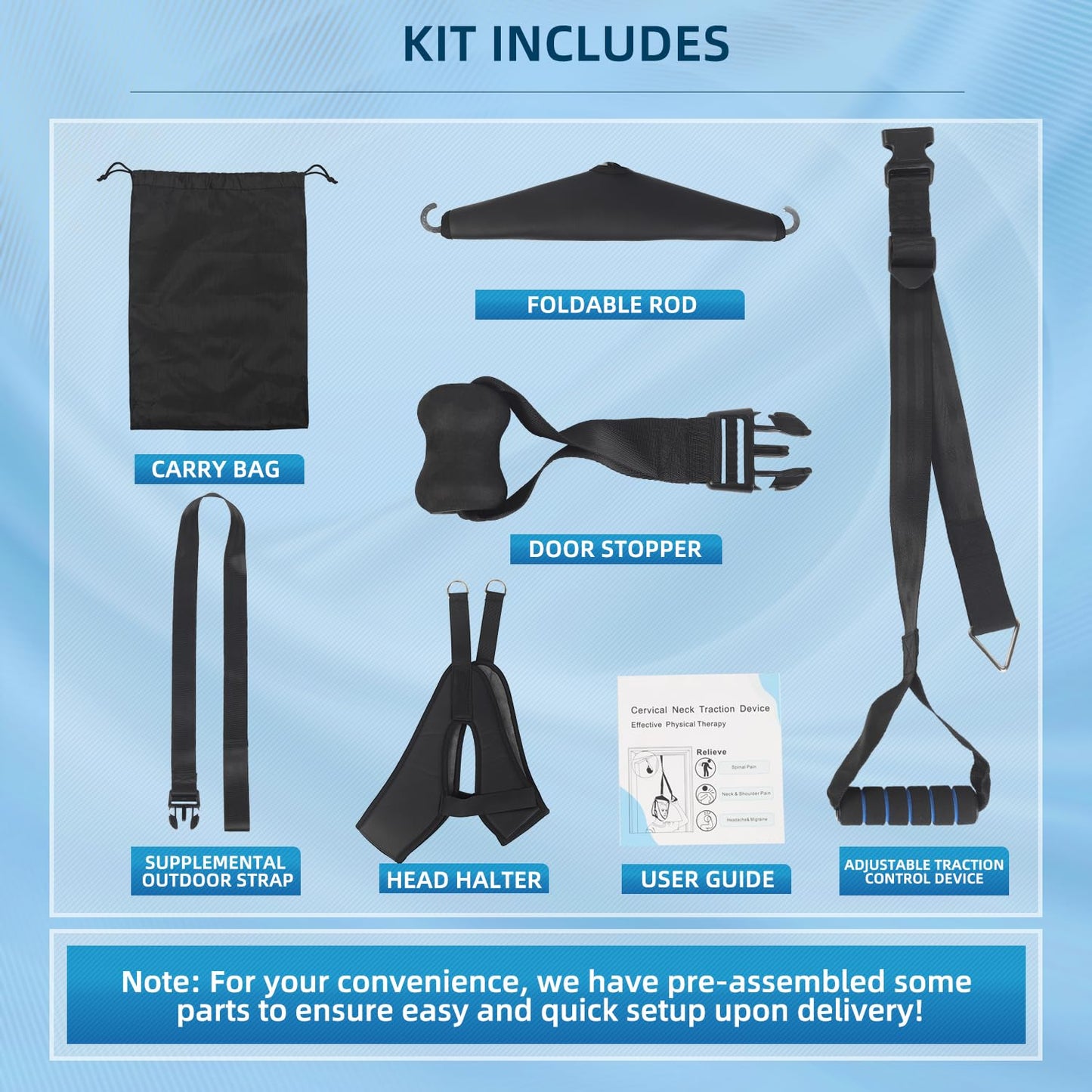 Cervical Neck Traction Device Over-The-Door,Portable Neck Stretcher,Effective Home Physical Therapy for Neck Pain Relief