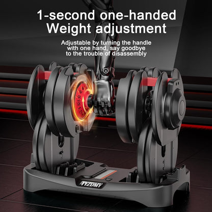Adjustable Dumbbells Set of 2，Free Weights Dumbbells Set，Adjustable Dumbbell Set，52.5 lbs pair 105 lbs，15 in 1，for Men/Women Gym Equipment for Home Strength Training Equipment