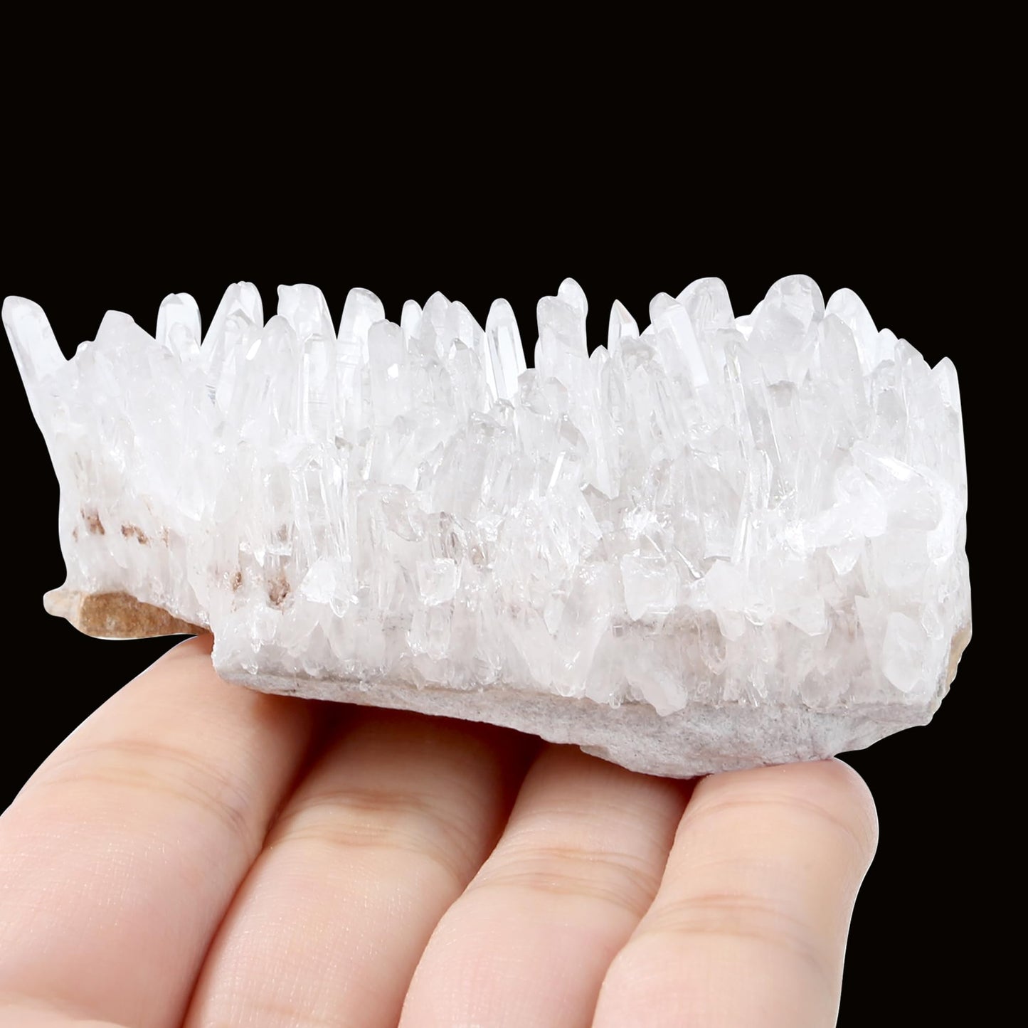 ZHIYUXI Quartz Crystals 2.8-3.5 oz Geodes Clear Quartz Crystal Cluster Healing Crystals Cuarzos Natural Crystals for Beginners White Raw Stone Reiki 1pc