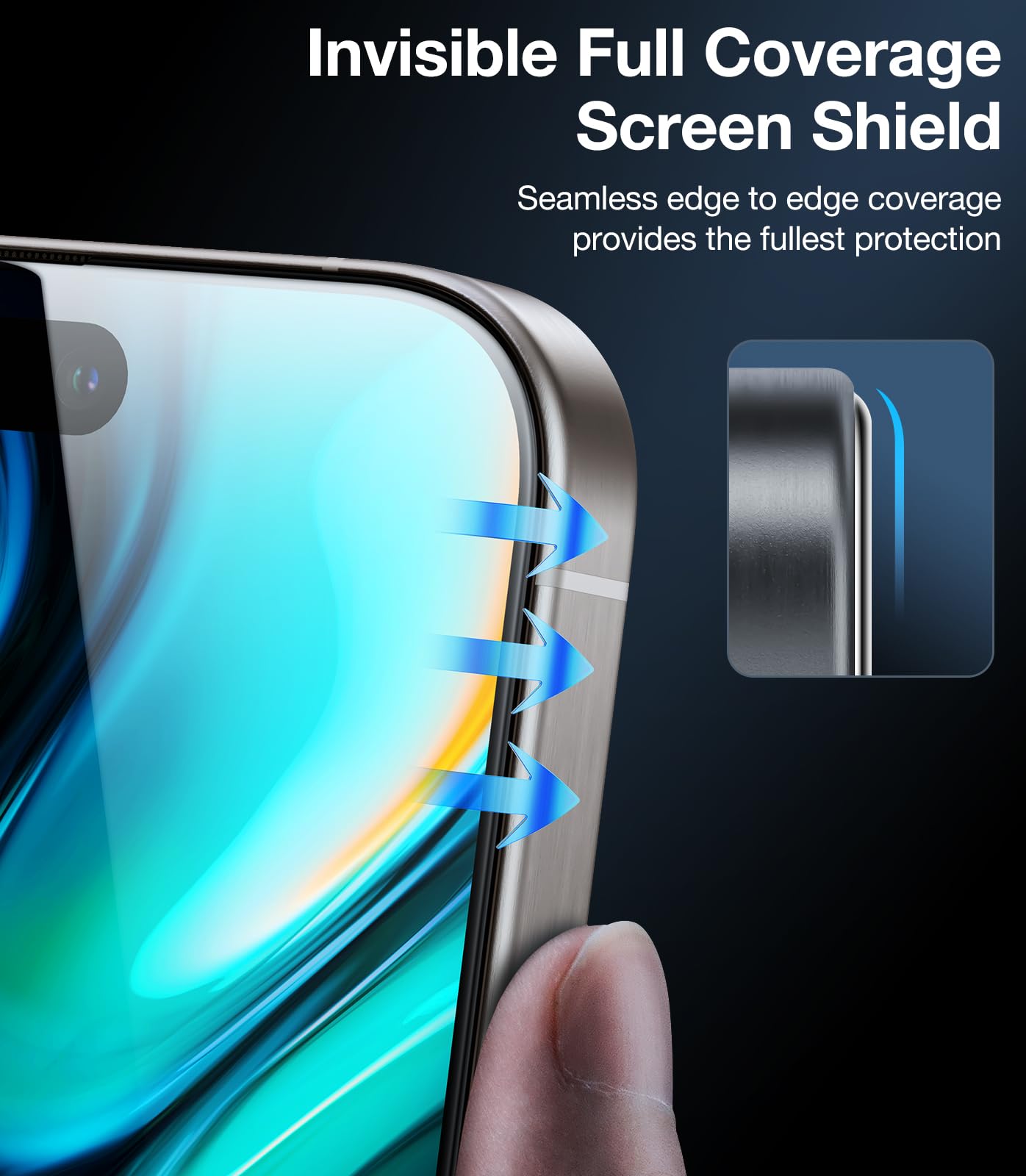 UltraGlass 9H+ Glass for iPhone 15 Pro Max Privacy Screen Protector [Invisible Privacy Armor] Screen Protector 15 Pro Max Tempered [Full Coverage & Longest Durable] 15 ProMax, 2 Pack