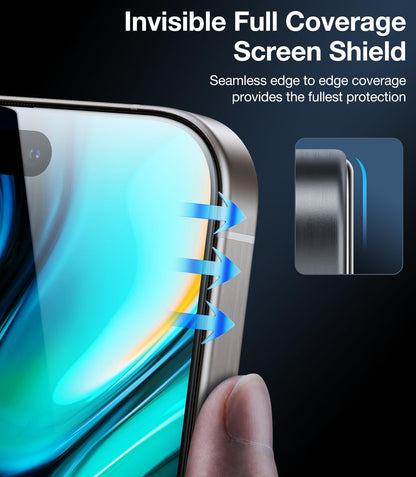 UltraGlass 9H+ Glass for iPhone 15 Pro Max Privacy Screen Protector [Invisible Privacy Armor] Screen Protector 15 Pro Max Tempered [Full Coverage & Longest Durable] 15 ProMax, 2 Pack