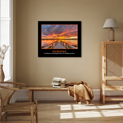 KREATIVE ARTS Excellence Canvas Quotes Art - Inspiring & Motivational Wall Prints Decor for Home & Office - Engaging Design with Uplifting Messages - Ideal Gift for Success Seekers 20x24inch