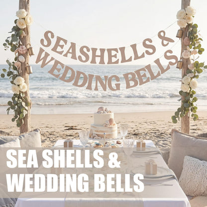 Affrolling Seashells & Wedding Bell Party Decorations Seashells and Wedding Bell Banner Beach Bridal Shower Coastal Bachelorette Party Decorations Last Toast on the Coast Decor Supplies