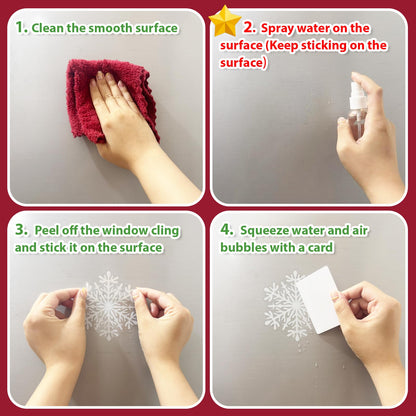 NEWMIAO 438Pcs Snowflake Window Cling Stickers for Christmas Decorations, 10 Sheets Christmas Window Clings of Different Shapes Xmas Decals for Glass Home Decor Indoor and Outdoor Party Supplies