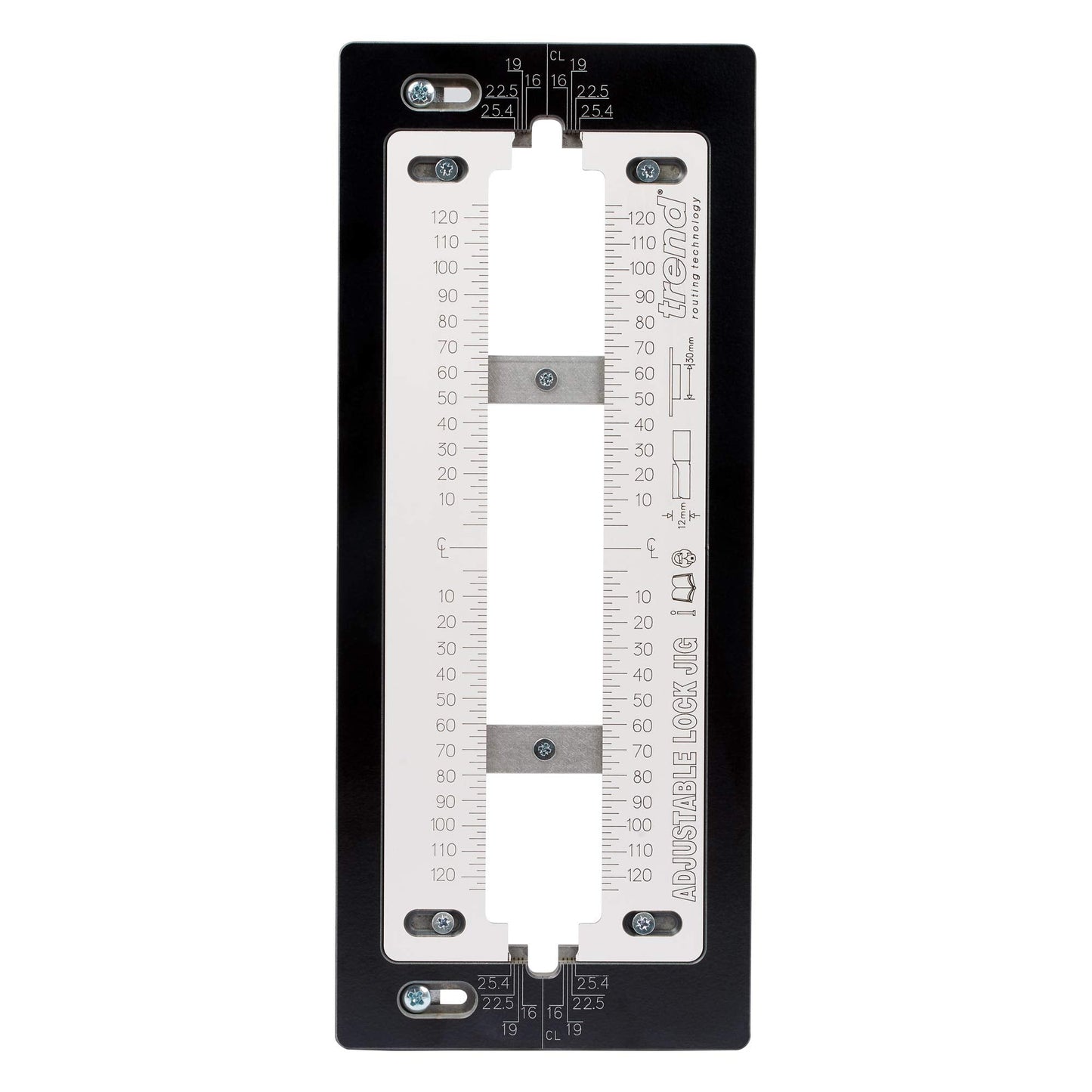 Trend Adjustable Trade Lock Jig for Mortice Lock and Latch Faceplates, Lock/JIG/B,Black