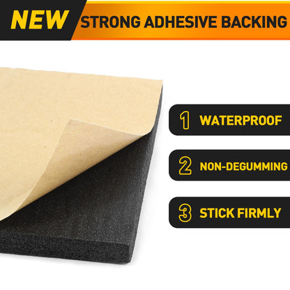 Foam Padding Sheet Self Adhesive 3/4" Thick Neoprene Insulation Foam Anti Vibration Foam Rubber Pads for Furniture Cars Speakers 6 Inch X 6 Inch (4 Pcs)