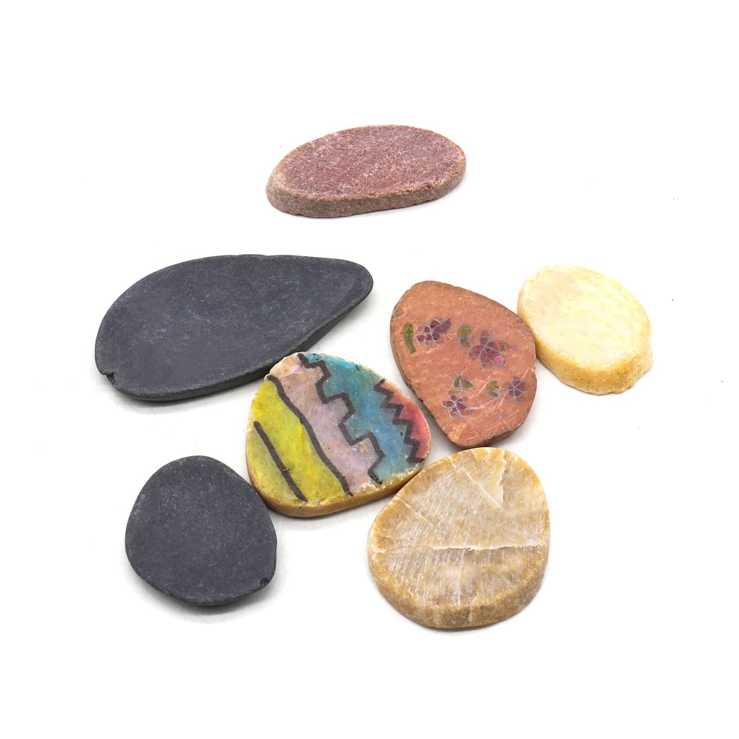 Sliced Black River Rocks for Painting, 2” - 3” inch Smooth Flat Rocks for Painting, Mosaic Tiles, Crafts, Mandalas, Outdoor Gardens, 100% Natural Stones for Kindness Stones, Rock Painting Supplies
