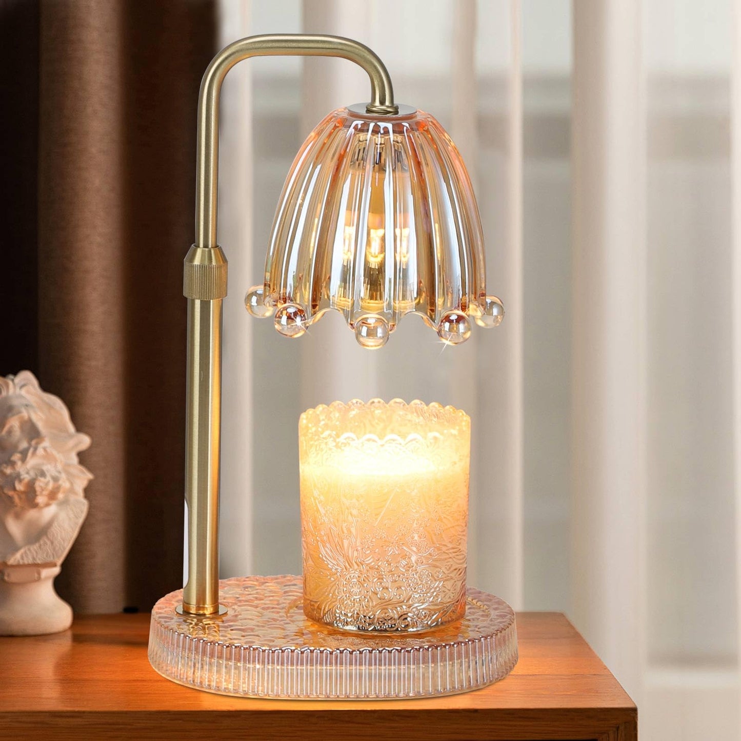 Maromamix Candle Warmer Lamp with Timer - Electric Wax Melt Warmer with Adjustable Height and Dimmer for Scented Candle Wax, Home Fragrance Décor and House Warming Birthday Gifts for Women Mom