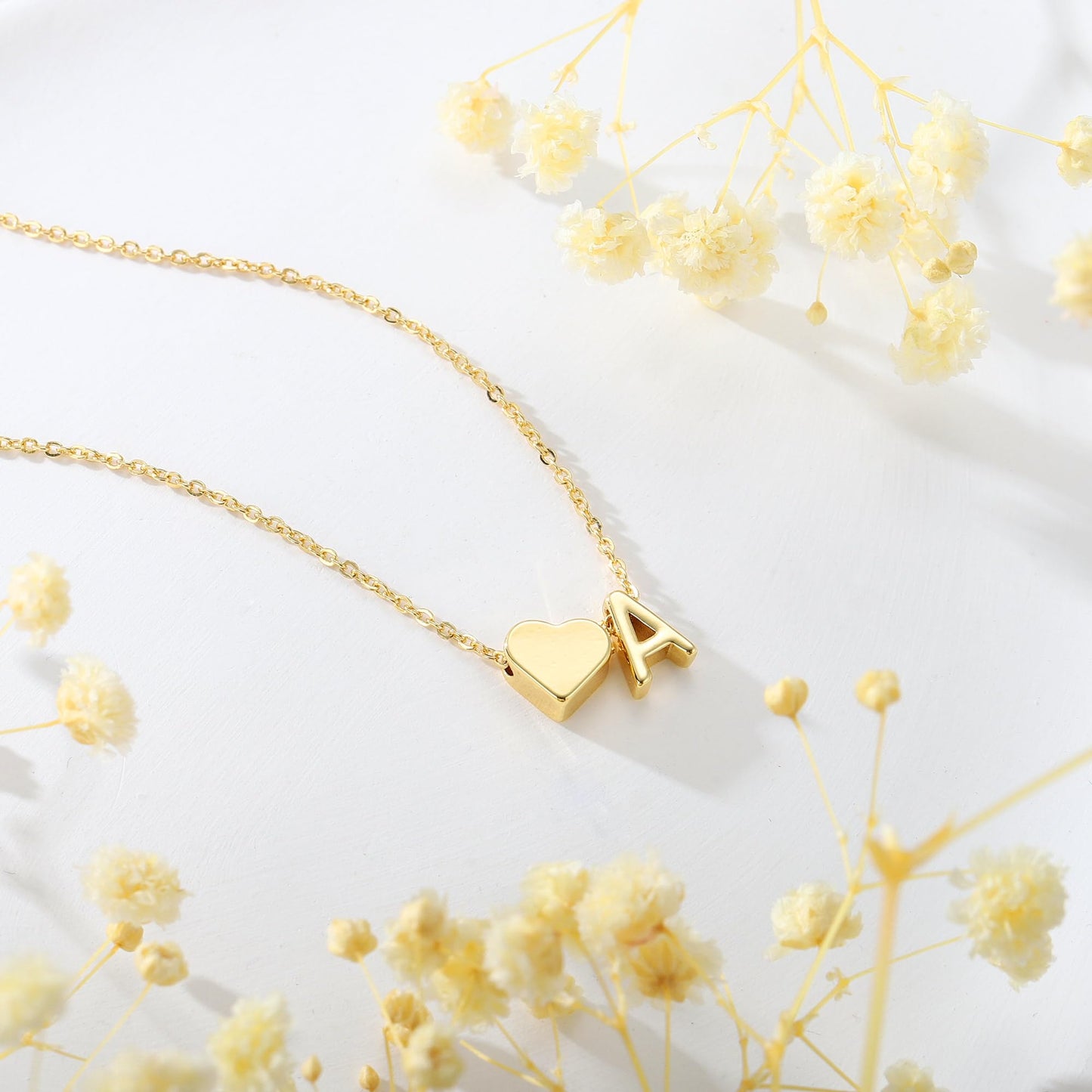 Turandoss Initial Necklaces for Women Trendy - 18K Gold Plated Heart Letter I Necklace Dainty Tiny Initial Necklaces Birthday Birthday Gifts for Women
