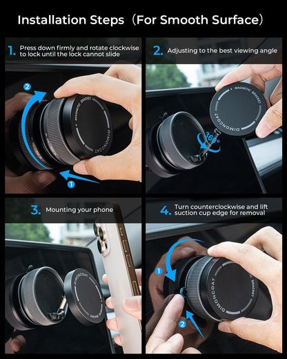 Upgraded Vacuum Magnetic Phone Holder Stand [89+LBS Strongest Suction & 24*N55 Ultra Magnetic] 360° Adjustable Car Phone Mount for MagSafe Suction Cup, Compatible with Car/Gym/Mirror for iPhone 17 16