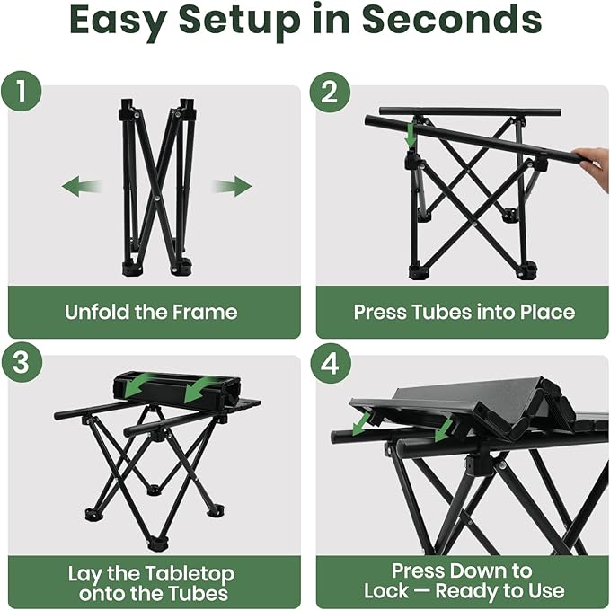 2 Pack Portable Camping Table Foldable, Ultralight Small Folding Beach Table