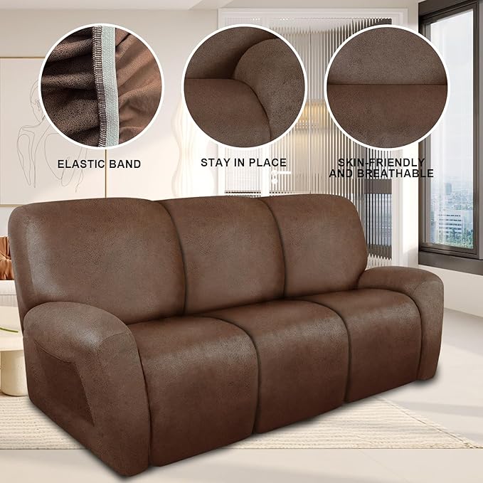 ANARACHON Recliner Couch Cover Leather Look Recliner Sofa Covers