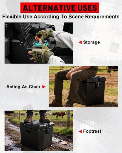 StarknightMT UTV Under Seat Storage Box with Lock 28L/ 7.4Gal Compatible with Polaris Ranger XP 1000/Crew 2018-2026 Waterproof Storage Box Replace #2882910