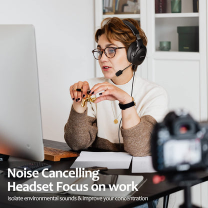 Noise Cancelling Headset, Wired Gaming Over-Ear Headset,Matte Finish Premium Stereo Headset, Noise Cancelling Headset, Over-Ear Headset with Noise-Cancelling Mic & Xbox One/PS4/PS5/PC/Nintendo Switch