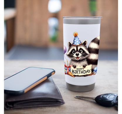 Raccoon Party Animal Celebration Design Stainless Steel Insulated Tumbler