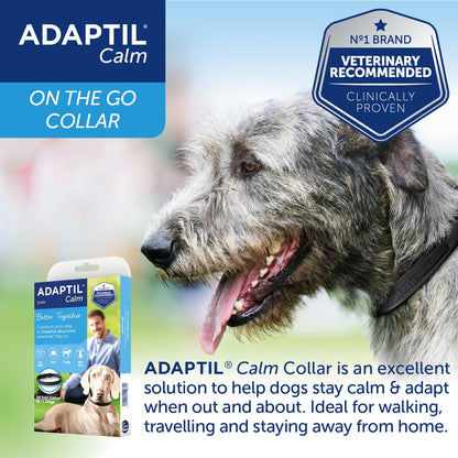 Adaptil Calm-On-The-Go Collar For Dogs Medium / Large, Adaptil Calming Dog Collar Helps Reduce Dog Anxiety With Natural Pheromones, Dog Calm Collar Helps To Reduce Stress And Behavioural Issues