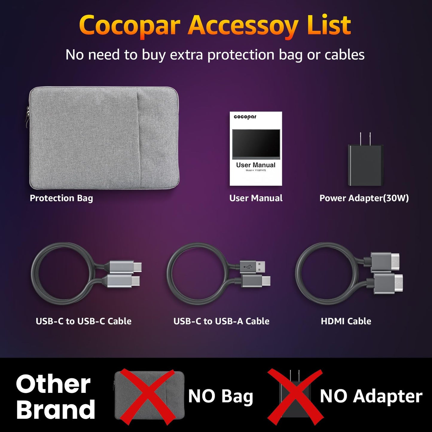 cocopar 18.5 inch portable monitor-1080P FHD IPS 100Hz 120% sRGB Gaming Monitor USB-C HDMI large Portable screen for Laptop MacBook Surface PC Xbox PS4/5 Travel Monitor with Kickstand VESA Speakers