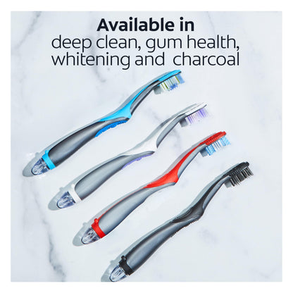 Colgate 360 Vibrate Charcoal Battery Operated Toothbrush Pack, Soft with 1 AAA Battery Included, Black, 2 Count