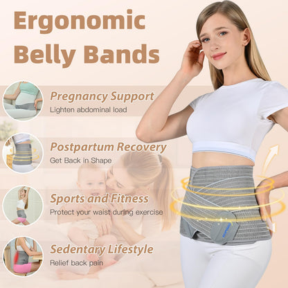 Abdominal Binder Post Surgery Postpartum Belly Band, C-section Belly Binder, Girdle for Postnatal, Adjustable Belly Wrap, Stomach Compression Hernia Belt For Men or Women After Pregnancy, Hysterectomy