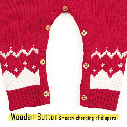 mimixiong Baby Christmas Sweater Toddler Reindeer Outfit Sleeveless Red Clothes 6-12 Months Romper