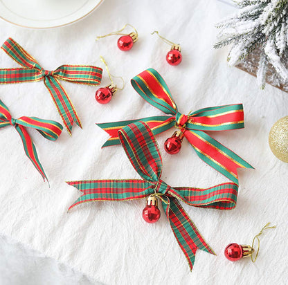 Christmas Gingham Ribbon, Traditional Tartan Ribbon, 100% Polyester Checkered Ribbon, Woven Edge Plaid Ribbon for Christmas Crafts, Gift Wrapping Red/Green/Gold (Special Design 5/8 Inch(16mm))