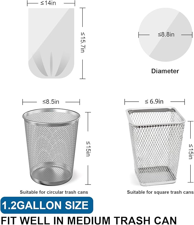 1.2 Gallon Mini Trash Bags Drawstring