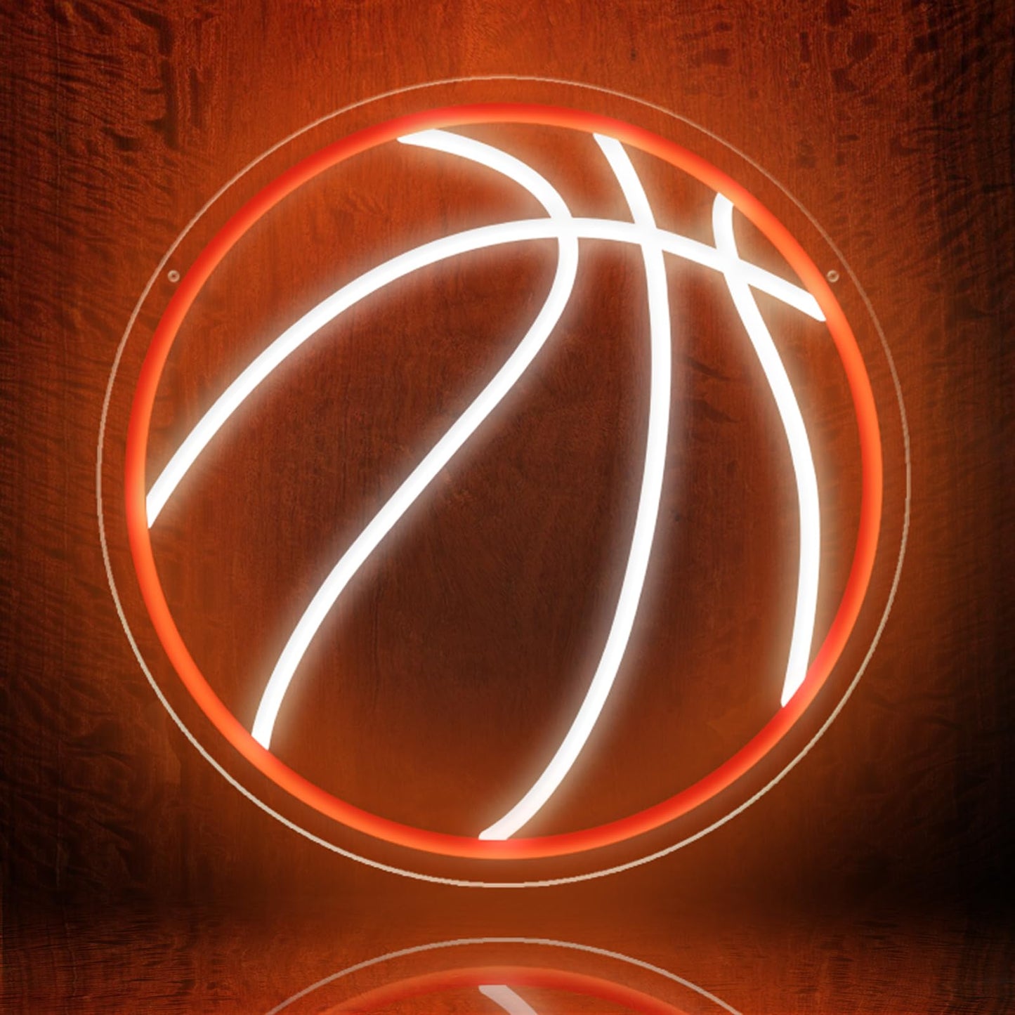 Basketball Neon Sign, 12.6"×12.6" Basketball Led Neon Light for Wall Decor, Powered by USB with Dimmable Switch, Wall Decor Aesthetic for Room Bedroom, Sports Decor