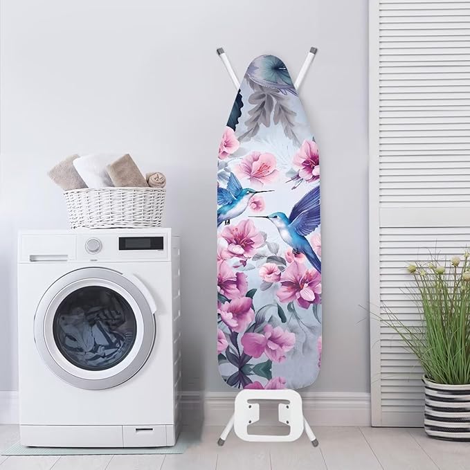 Hummingbird Floral Ironing Board Cover Elastic Edge, Heavy Duty Iron Pad Covers