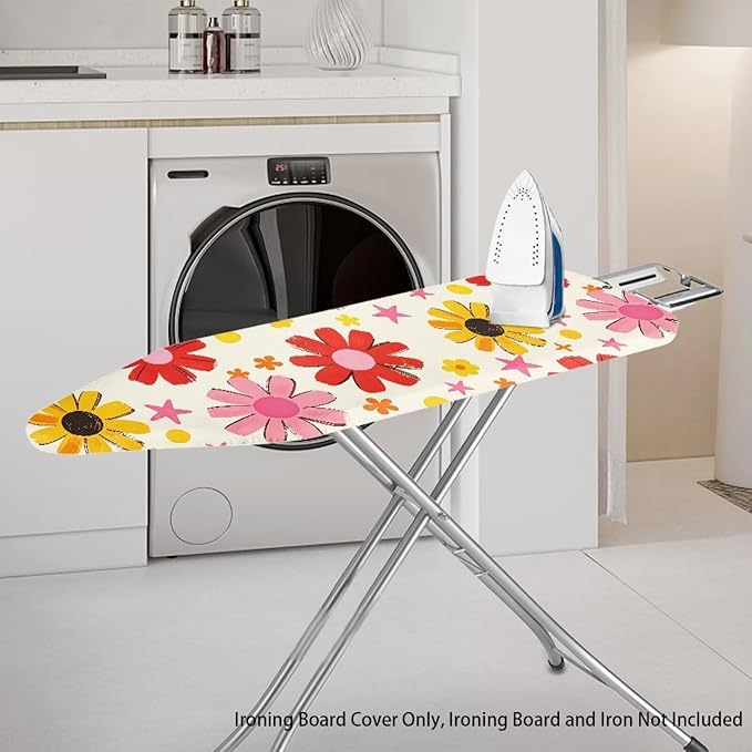 Boho Floral Ironing Board Cover 15x54 Inch Applicable Standard Size Colorful