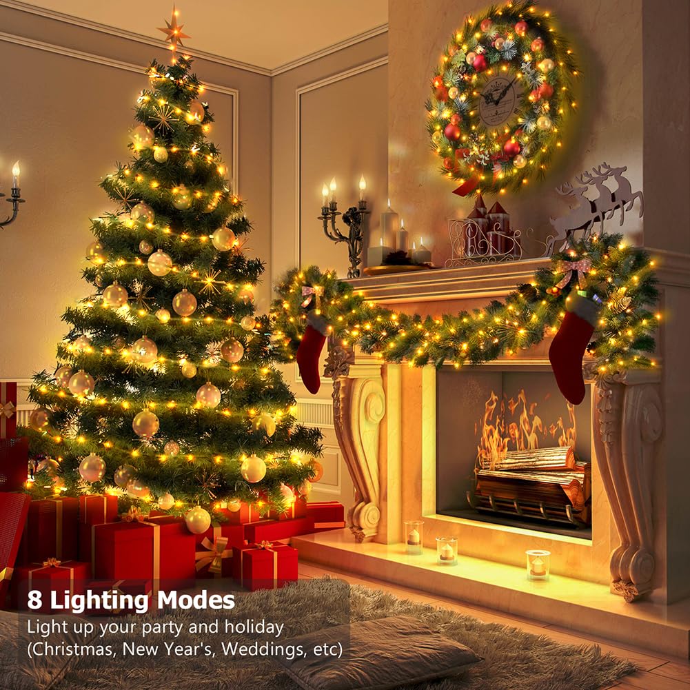KepStars 16.5ft Battery Operated String Lights (2 Pack), 50 LED Fairy String Lights Battery Powered with Remote & Timer for Indoor Outdoor Christmas Trees Wreath Decoration Bedroom Patio - Warm White