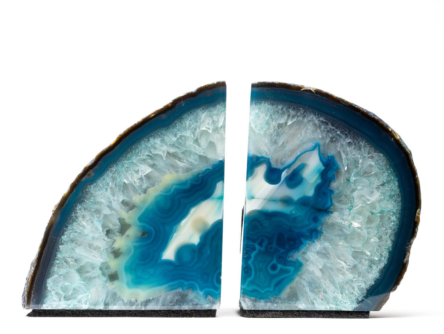 DesertUSA Agate Bookends, Home Décor (3.5-6 lbs, Teal)