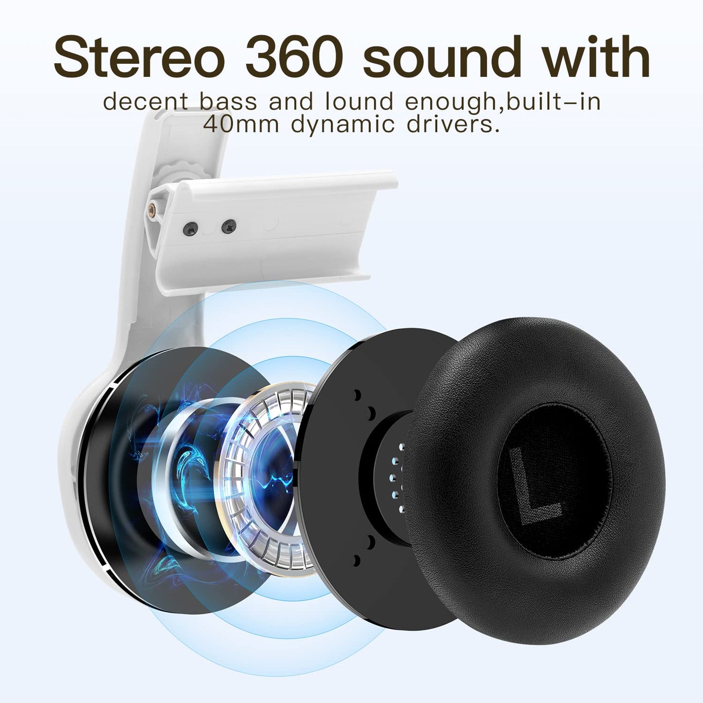 Globular Cluster Stereo VR Headphones Compatible with Meta Quest 2, On Ear Bass, 3D 360 Degree Sound, Black