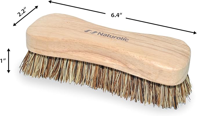 All-Natural Wooden Scrub Brush | Wooden Handle | Palmyra Bristle Brush