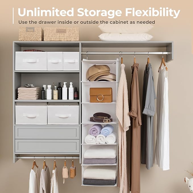 GRANNY SAYS Hanging Closet Organizer and Storage, 6 Shelf Clothes Organization