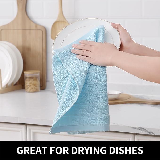 Homaxy 100% Cotton Terry Kitchen Dish Cloths, Ultra Soft and Absorbent Dish