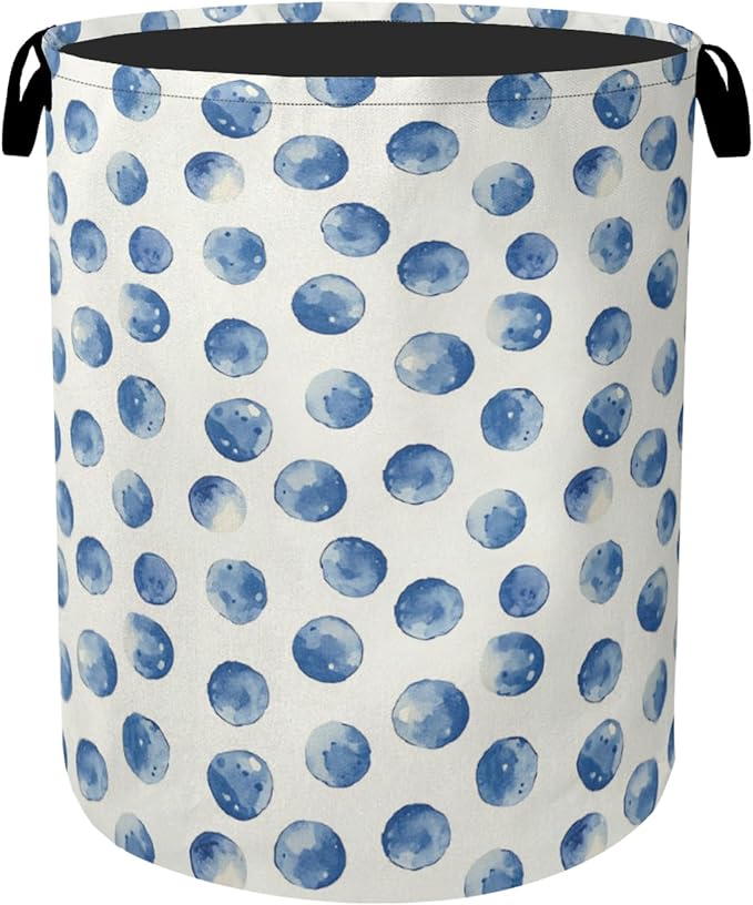 Blue Polka Dots Laundry Basket