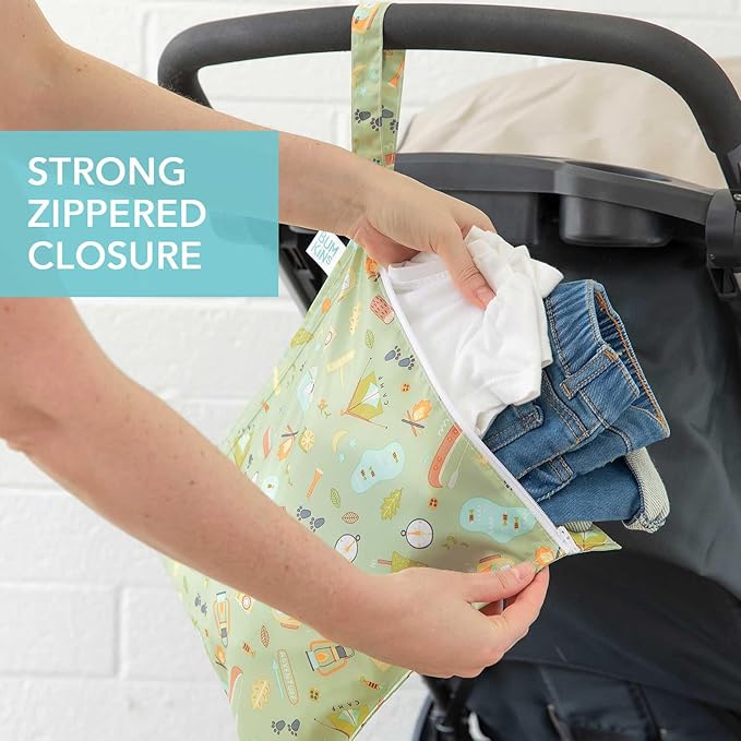 Bumkins Waterproof Wet Bag for Baby, Swim Suit, Cloth Diapers, Pump Parts