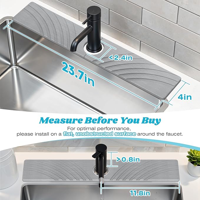 Stone Faucet Mat for Kitchen Sink