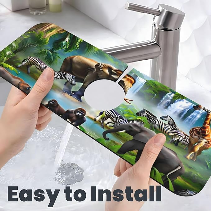 Animal Paradise Kitchen sink faucet pad, strong water absorption, anti slip