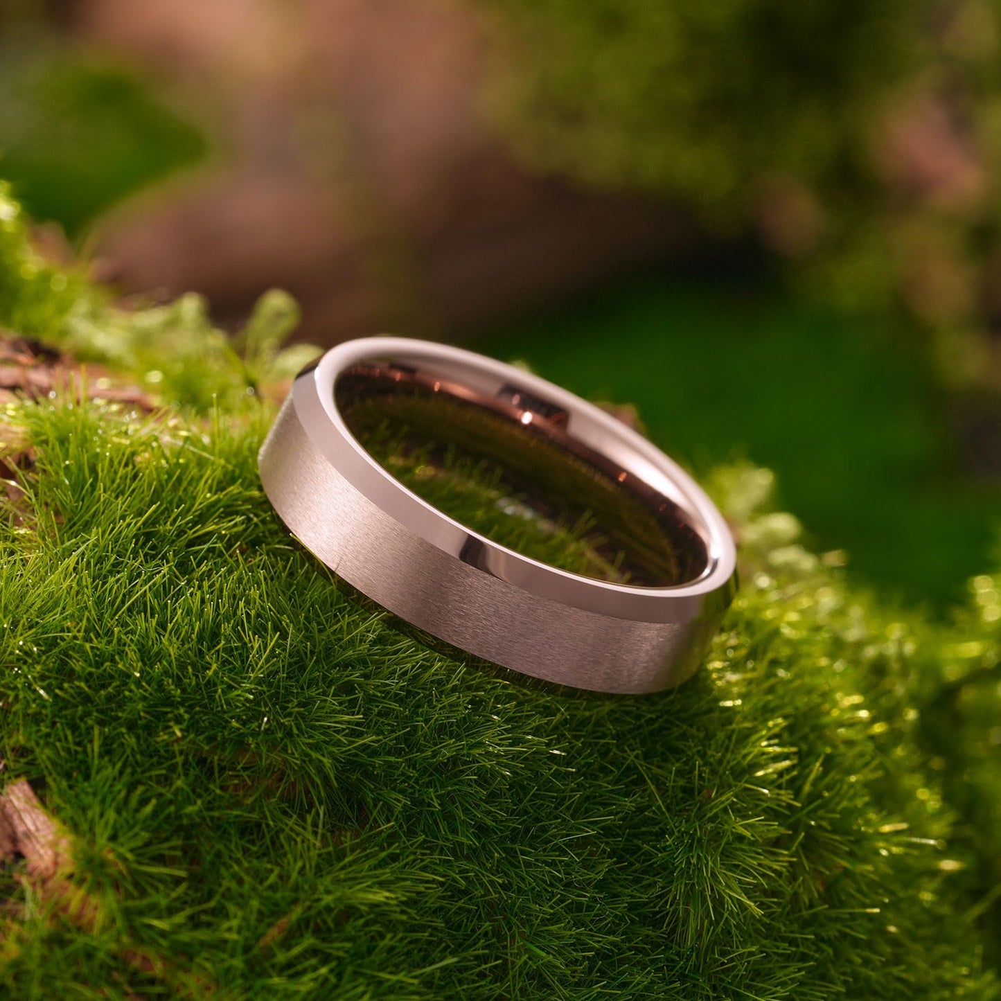 King Will Brown Basic Tungsten Rings For Men 6mm Wedding Band Polished Edge Brushed Matte Promise Ring Comfort Fit, Size 12