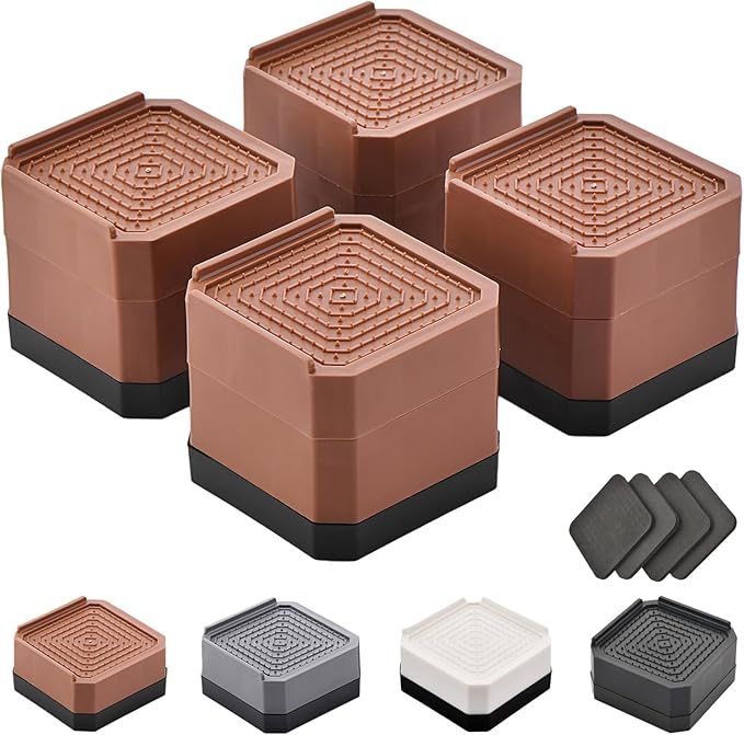 EclatBain Bed Risers Furniture Risers Heavy-Duty Rectangular Adjustable Block