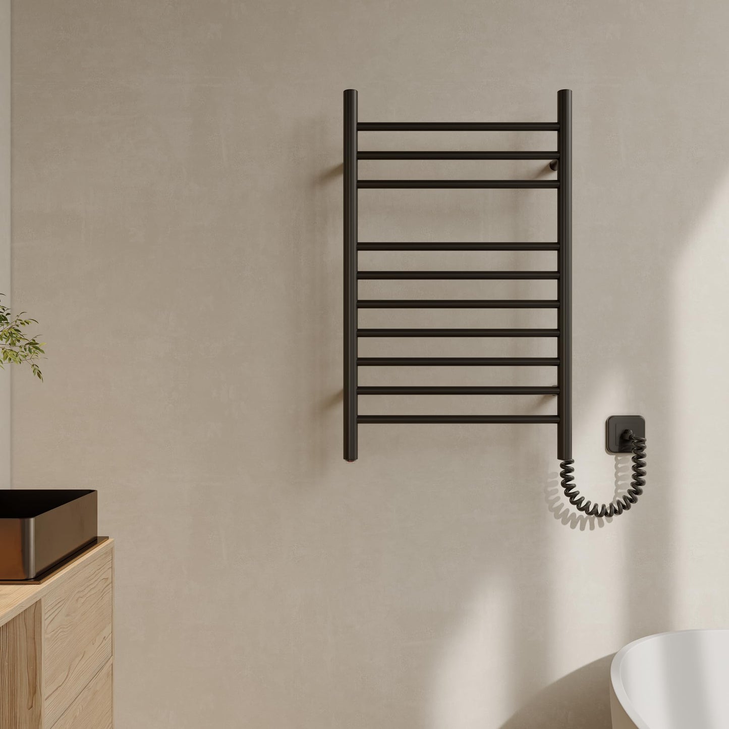 HEATGENE Towel Warmer Wall-Mounted Hardwired Heated Towel Rack Hot Towel Bar Brushed