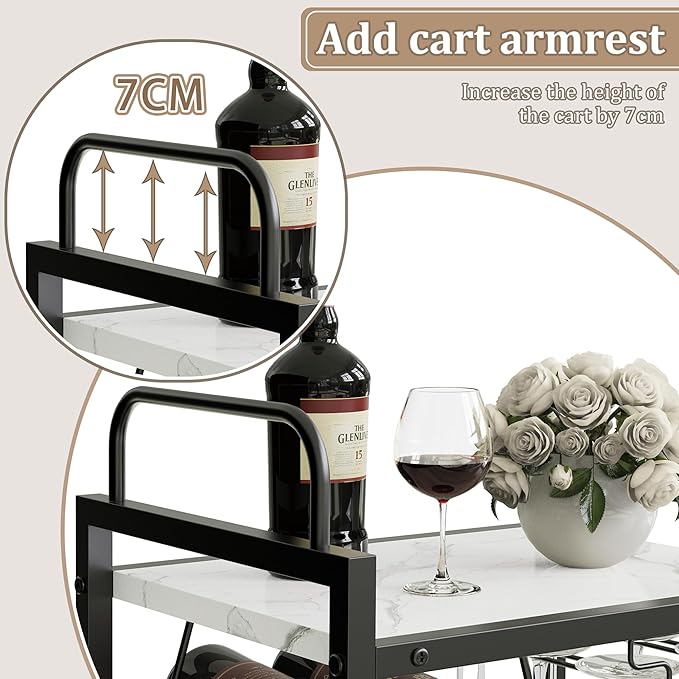 Bar Cart for The Home, 3 Tier Kitchen Carts